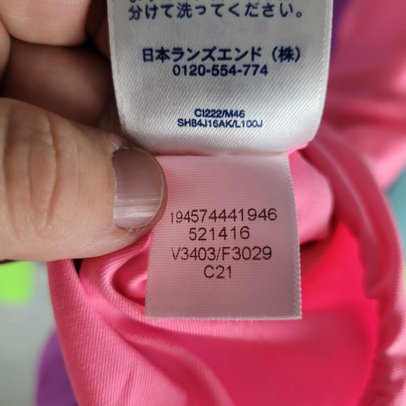 LANDS' END | colour block long sleeve half zip one piece swim bathing suit - Picture 6 of 6